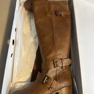 NWT Nine West Brown Leather Knee-High Boots